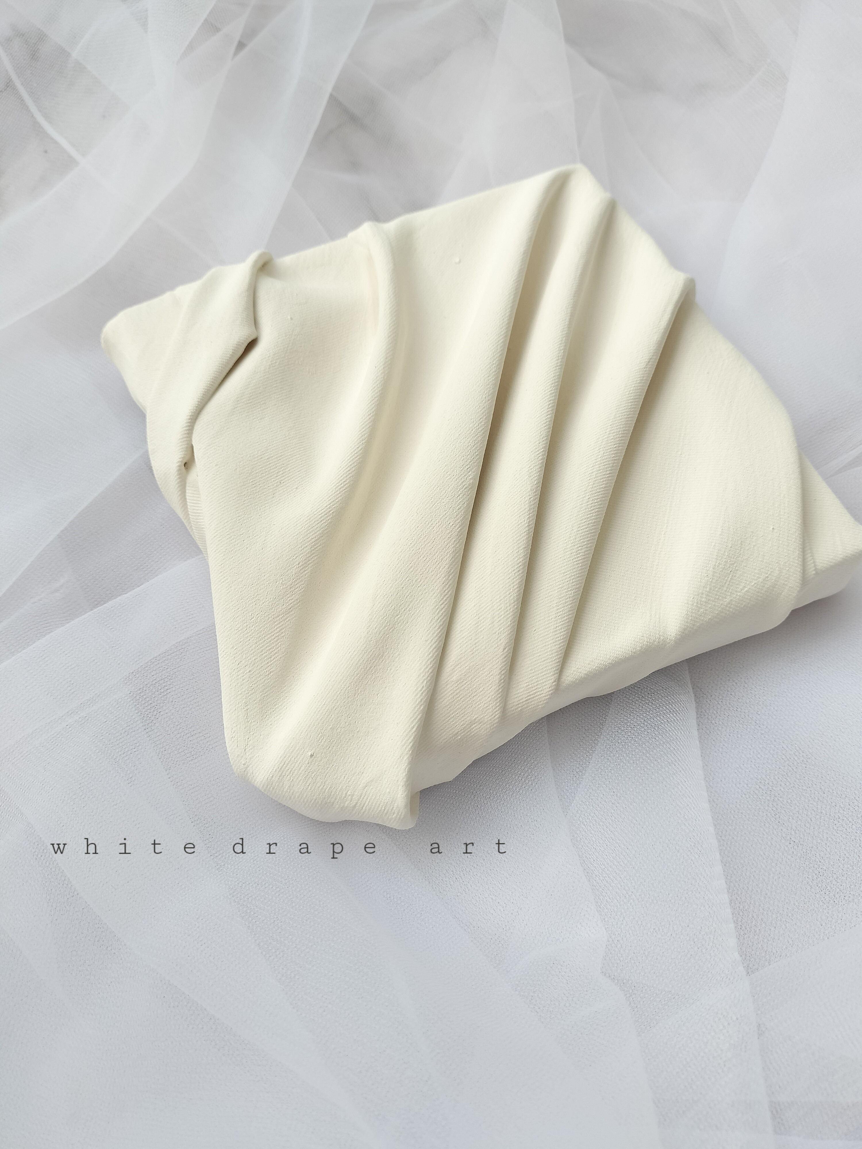 white ドレープアート 立体アート オフホワイト 15cm スクエア