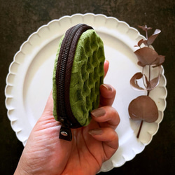 特別版：革のワッフル コインケース（抹茶） 6枚目の画像