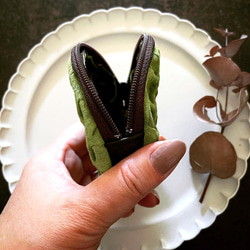 特別版：革のワッフル コインケース（抹茶） 5枚目の画像