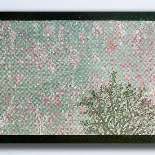 油絵 絵画 【野花の風景】 野の花の油絵 草原の油絵 オリジナルアート 油絵原作 風景画
