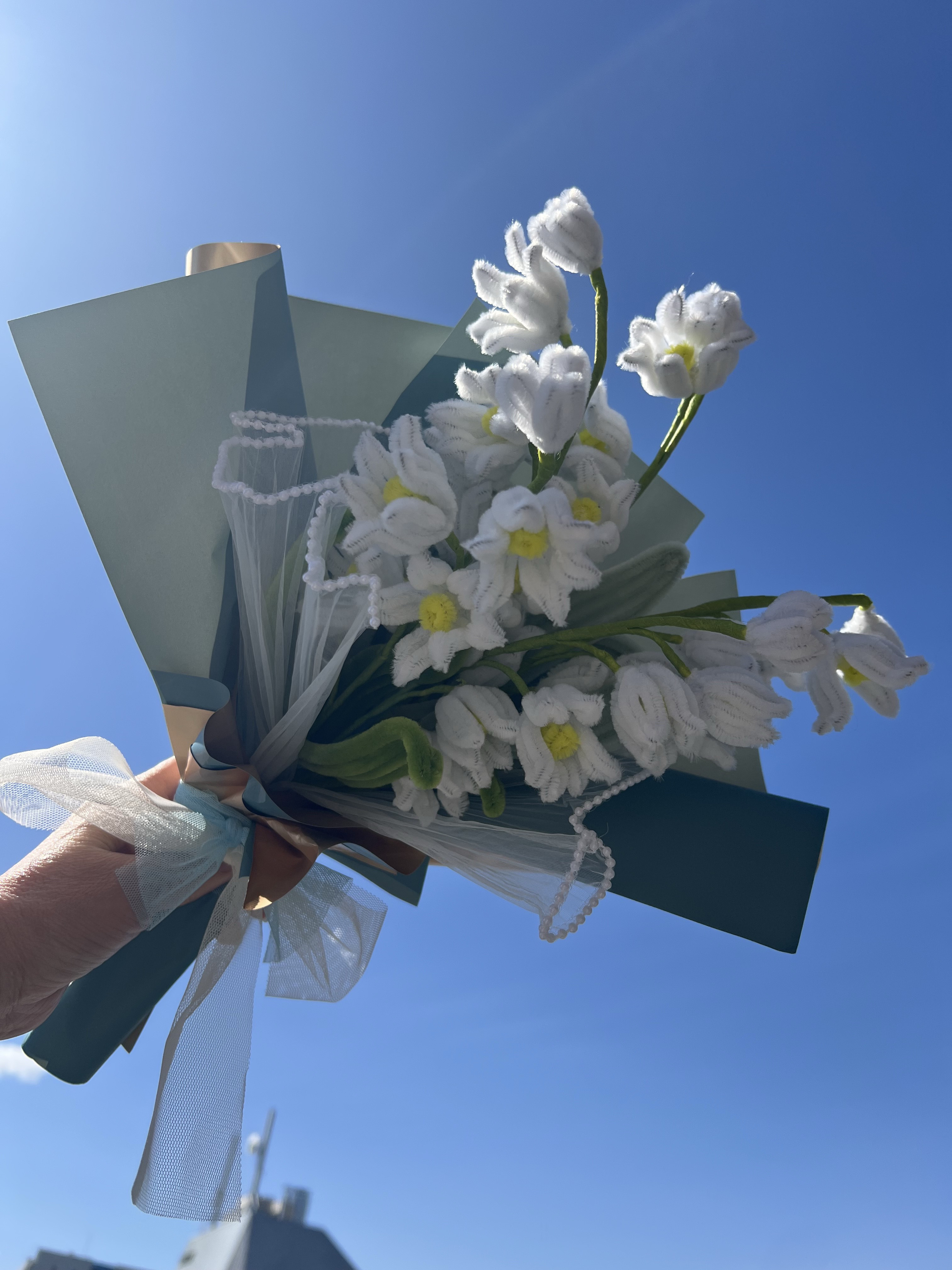 モールフラワー 春の花束 3点 インテリア・生活道具