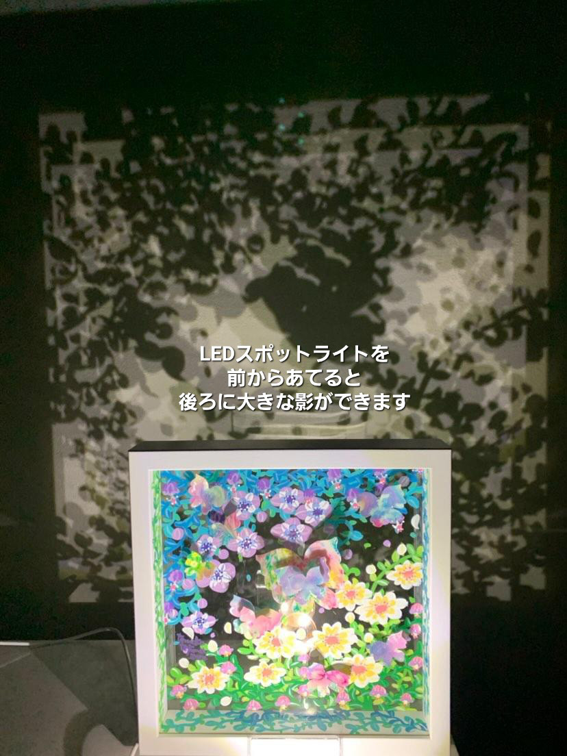 【受注生産/透明アート原画】花庭散歩~ブラウン×蝶々~　クリアBOX　22cm