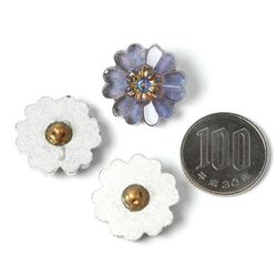 2.2cm シャビー・パープル  お花のガラスボタン 3枚目の画像