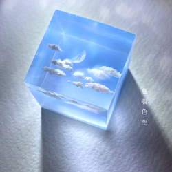 受注制作/L size】情景レジン-光映しの鳥居 プレゼント/雲/空