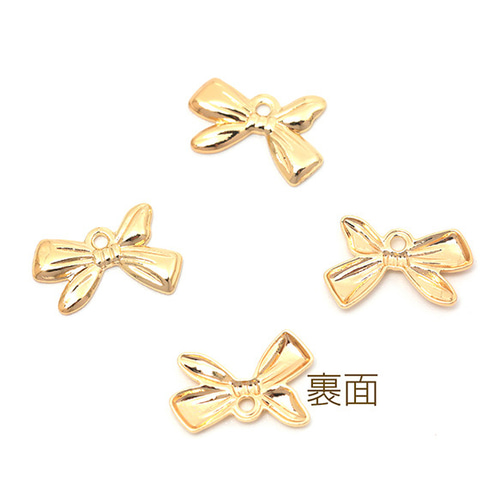 M14581 18個 メタルチャーム 銅製 リボン 蝶々結び メタルパーツ 1カン
