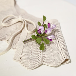 布花スイートピーをちっちゃくしたような野の花のカラスノエンドウのブローチ 12枚目の画像