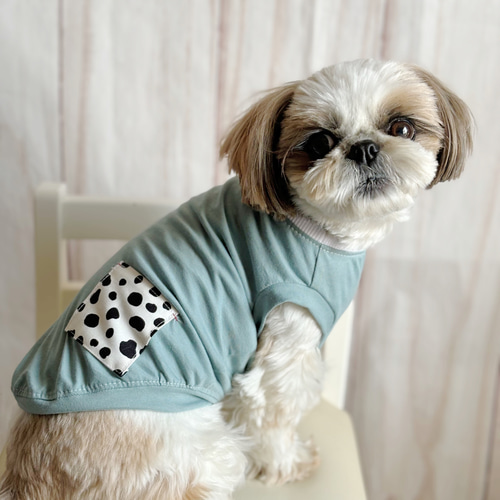 犬服 ポケット付きタンクトップ ダルメシアン柄 ペット服 わんこ