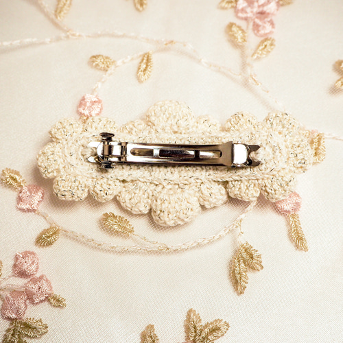 かぎ針編み エレガントなフラワーバレッタ(全6種類) バレッタ zagara