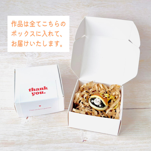 ネコちゃん鈴カステラに抱きつきフェイクスイーツ キーホルダー 和菓子