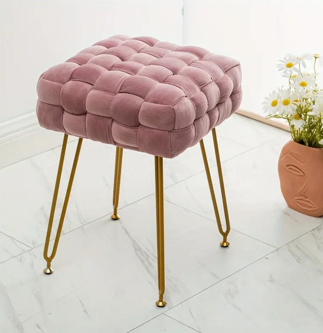 椅子 ドレッサー椅子 白 ピンク グレー ゴールド 韓国インテリア シンプル 高級感