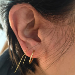 ★★18K★★（片耳）K18中折れフープピアス K18金フープピアス8㎜～15㎜K18YG＆K18WGつけっぱなしOK 3枚目の画像