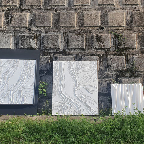 テクスチャーアート/ホワイトインテリア/アブストラクト