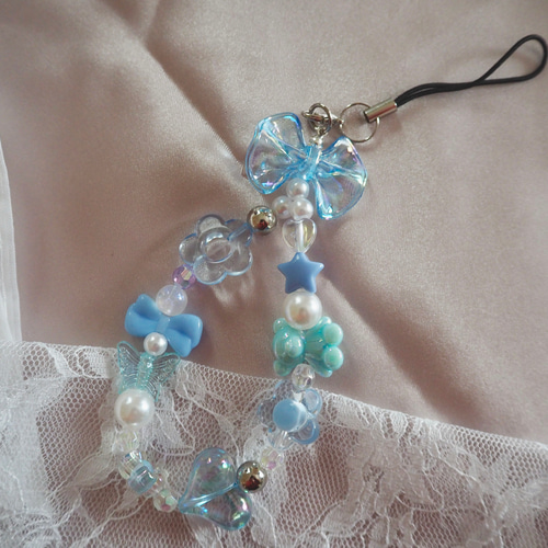 フラーレンクリエーター作　ビーズストラップ　ビーズ製品 フラーレンクリエーター作 ビーズストラップ ビーズ製品