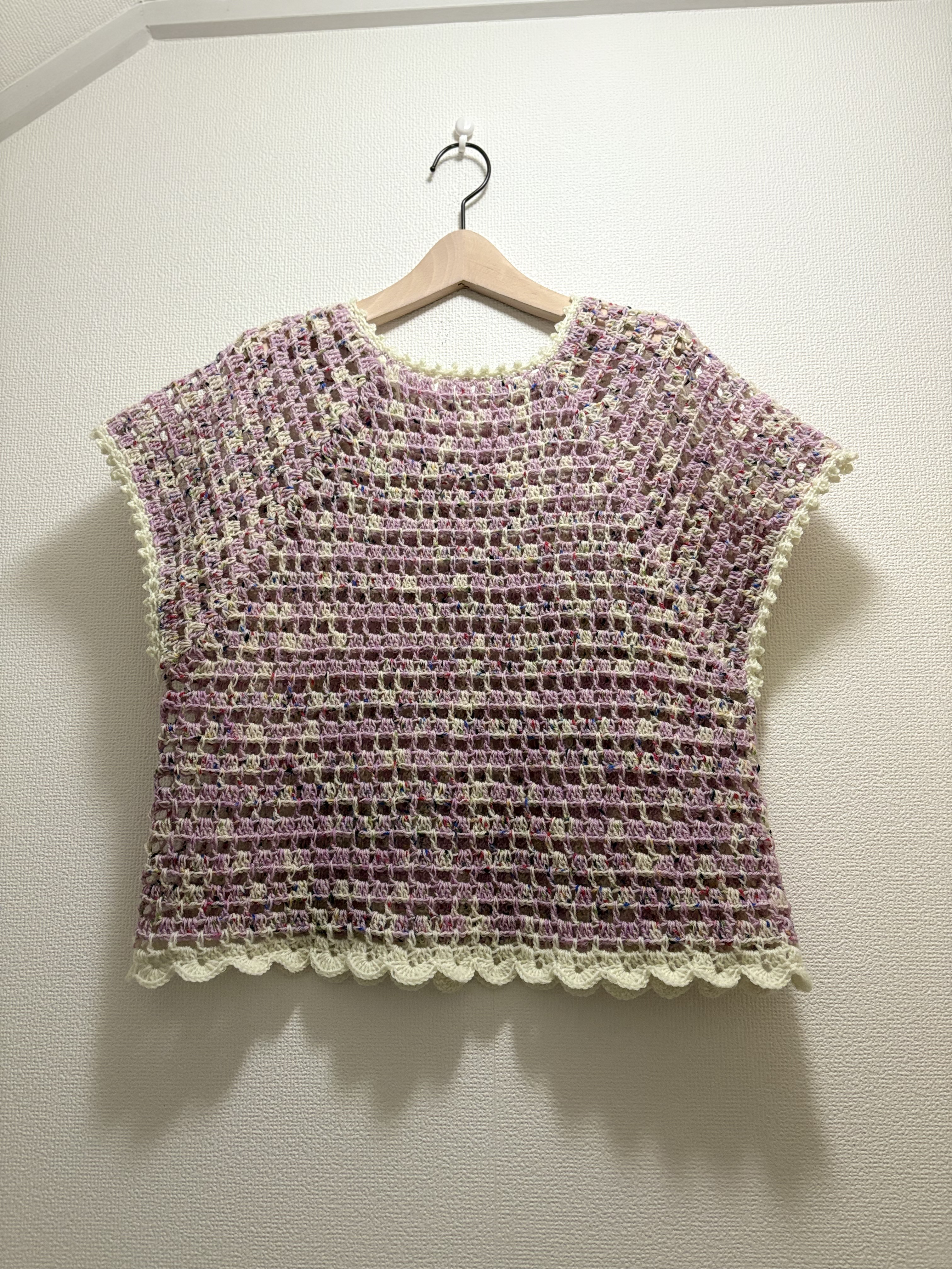 ☆handmade☆手編み マルチcolorニットベスト