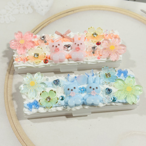 ＊ハンドメイド＊ホイップデコ♡小物入れ♪ミニケース③ ♡ホイップデコ♡猫ちゃん＆うさぎさん小物入れ/小物ケース