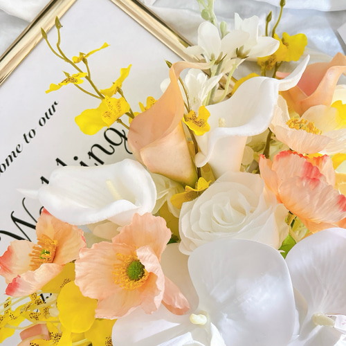 アーティフィシャルフラワーブーケ 結婚式 ウエディングブーケ 前撮り