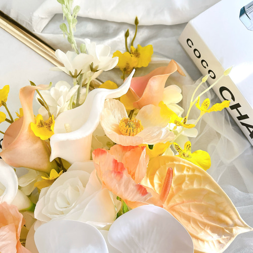 アーティフィシャルフラワーブーケ 結婚式 ウエディングブーケ 前撮り