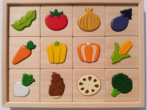 木製お野菜パズル 3枚目の画像