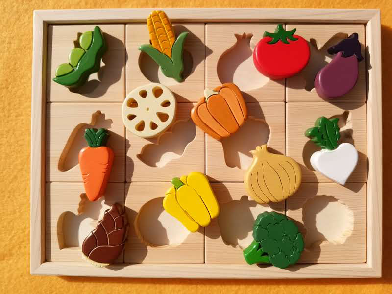 木製お野菜パズル
