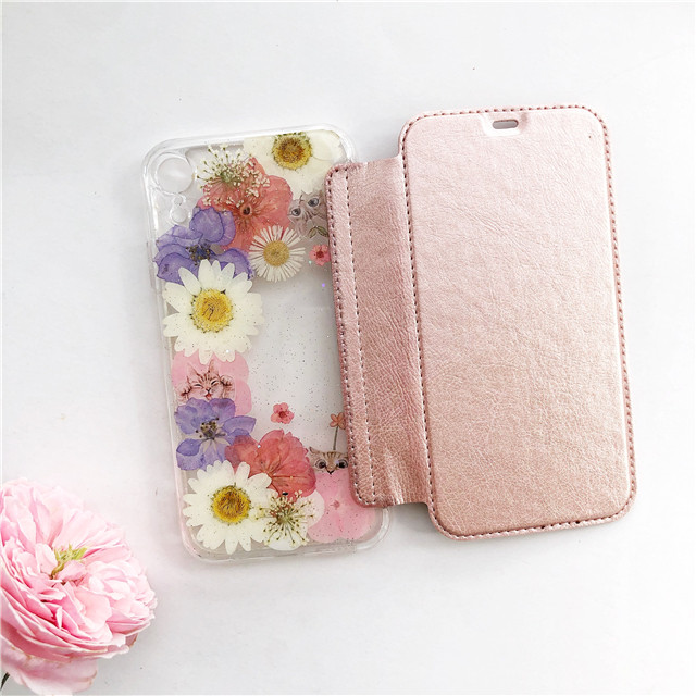 猫柄＆桜 押し花ケース 手帳型iPhone17Pro/17Air/17ProMax/16e/GalaxyS26