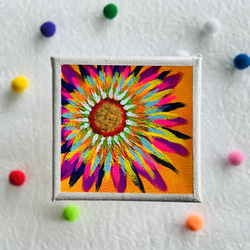 10cm】青系 モザイクアート タイル風 キャンバスアート カラフル