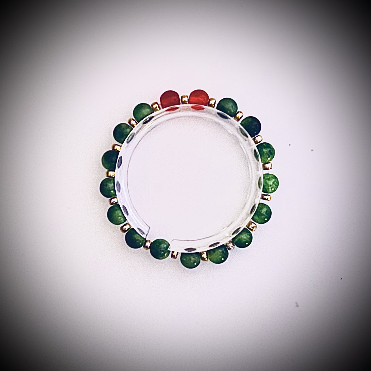 Lー2 自然石のブレスレット& ステンドグラスのイルミネーション皿