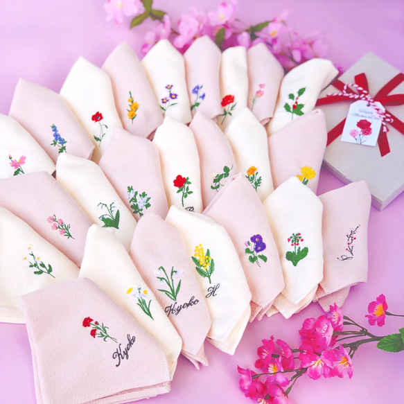 24種から選べるflowerハンカチ入れ無料 2枚目の画像