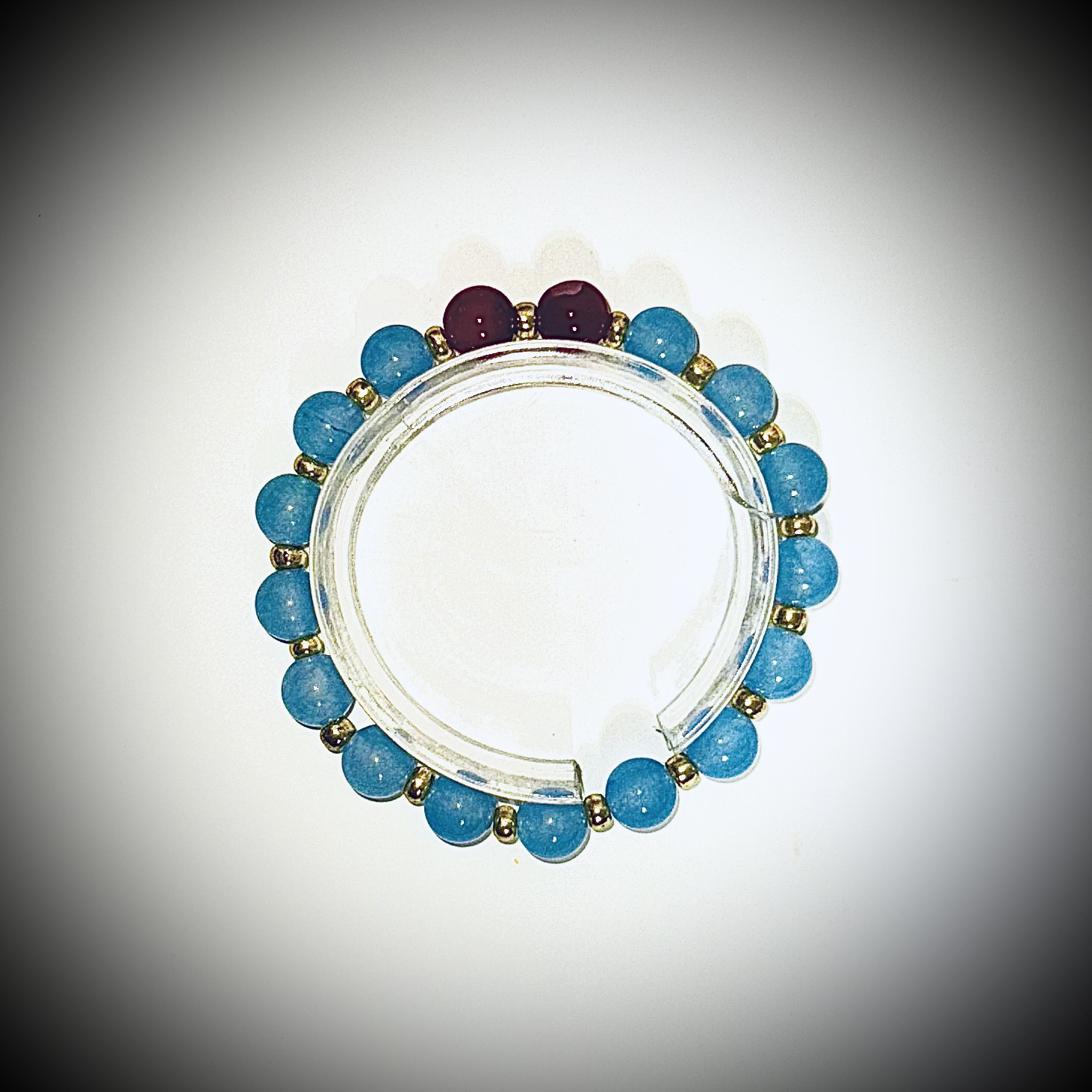 Lー4 自然石のブレスレット& ステンドグラスのイルミネーション皿