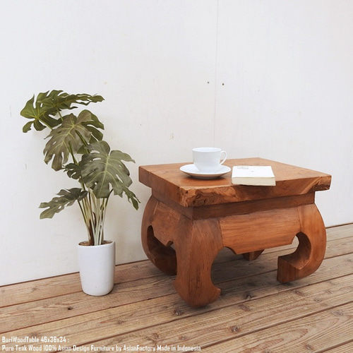 超希少 瘤杢のチーク材 一点物 極厚 一枚板 オールドチーク テーブル