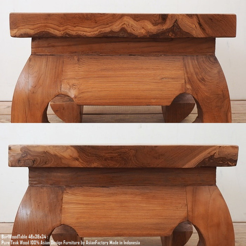 超希少 瘤杢のチーク材 一点物 極厚 一枚板 オールドチーク テーブル