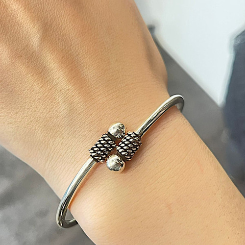 シルバーバングル トライバル シルバー925 ラップブレスレット ユニ