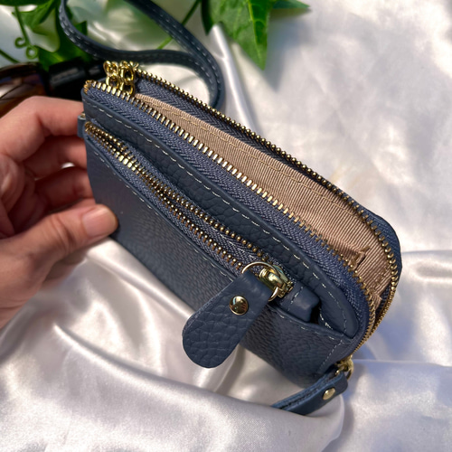 本革×多機能】キーリング付きミニ財布｜ストラップ付 レディース 大