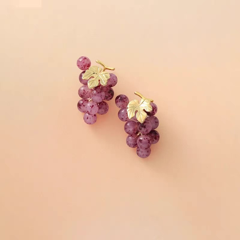 【ブドウ】ピアス　ピンク　クレープ　ジルコン　sv925