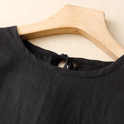 レディース 演奏会 夏の綿麻ワンピース 、コットンリネンワンピース、コットンワンピース、ロングワンピース 3枚目の画像