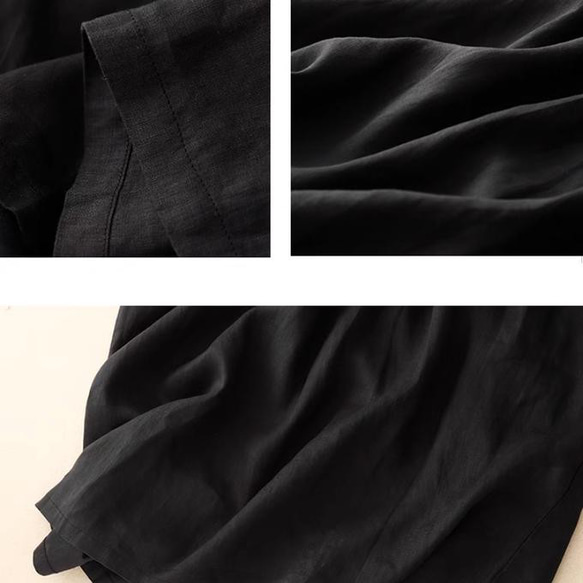 レディース 演奏会 夏の綿麻ワンピース 、コットンリネンワンピース、コットンワンピース、ロングワンピース 2枚目の画像