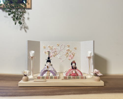 エコクラフト 雛飾り　五人飾り 35cm ハンドメイド　受注制作 数量限定 Craft Band] Hinamatsuri 