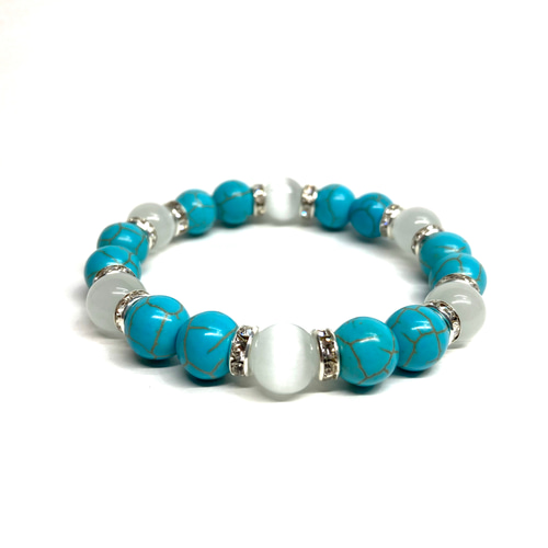 雰囲気◎ HRM silver925 ホワイトターコイズ ブレスレット ターコイズブレスレット クロス [b825] | ブレスレット,ストーン