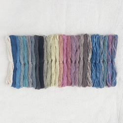 12m×27色セット/草木染め綿糸 太さ0.7mm/刺繍糸・刺し子糸