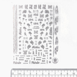 ネイル シール ハワイ ヤシの木 アロハ 夏 ゴールド シルバー (S099) 3枚目の画像