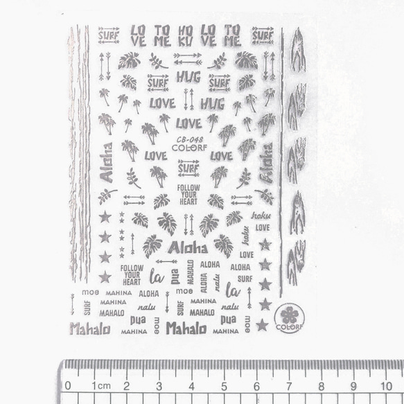 ネイル シール ハワイ ヤシの木 アロハ 夏 ゴールド シルバー (S099) 3枚目の画像