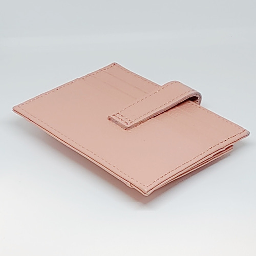 カードケース パスケース 本革 レザー カラー ライトピンク 名刺入れ