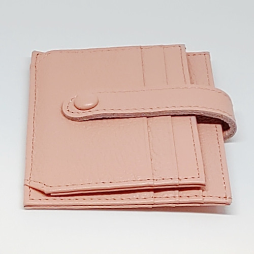 カードケース パスケース 本革 レザー カラー ライトピンク 名刺入れ