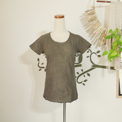 福袋・半額ポスター - クリーニング屋さん専用の通 asana Tシャツ スリムTee・草木染め麻墨グレー ヘンプコットン Tシャツ(半袖+袖なし)