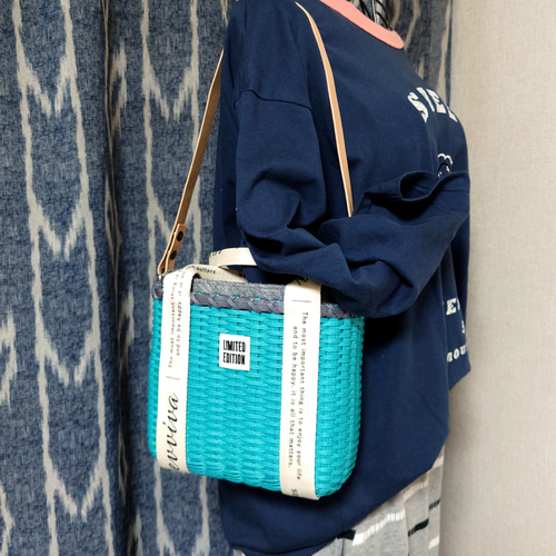 クラフトバンドカゴバック 217☆Let's make a polka dot basket bag with craft band [Just