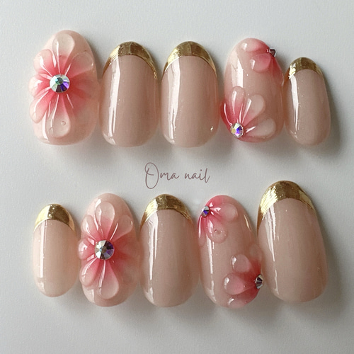 ニュアンスネイル ぷっくり ミラー フレンチ ネイルチップ ハンドメイド ニュアンスネイル ぷっくり ミラー フレンチ ネイルチップ