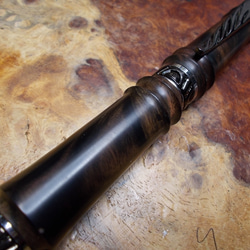 手作り 高級 リボルバー風 木製 ノック式ボールペン ココボロ ガン・メタル 手作り 高級 リボルバー風 木製 ノック式ボールペン ココボロ