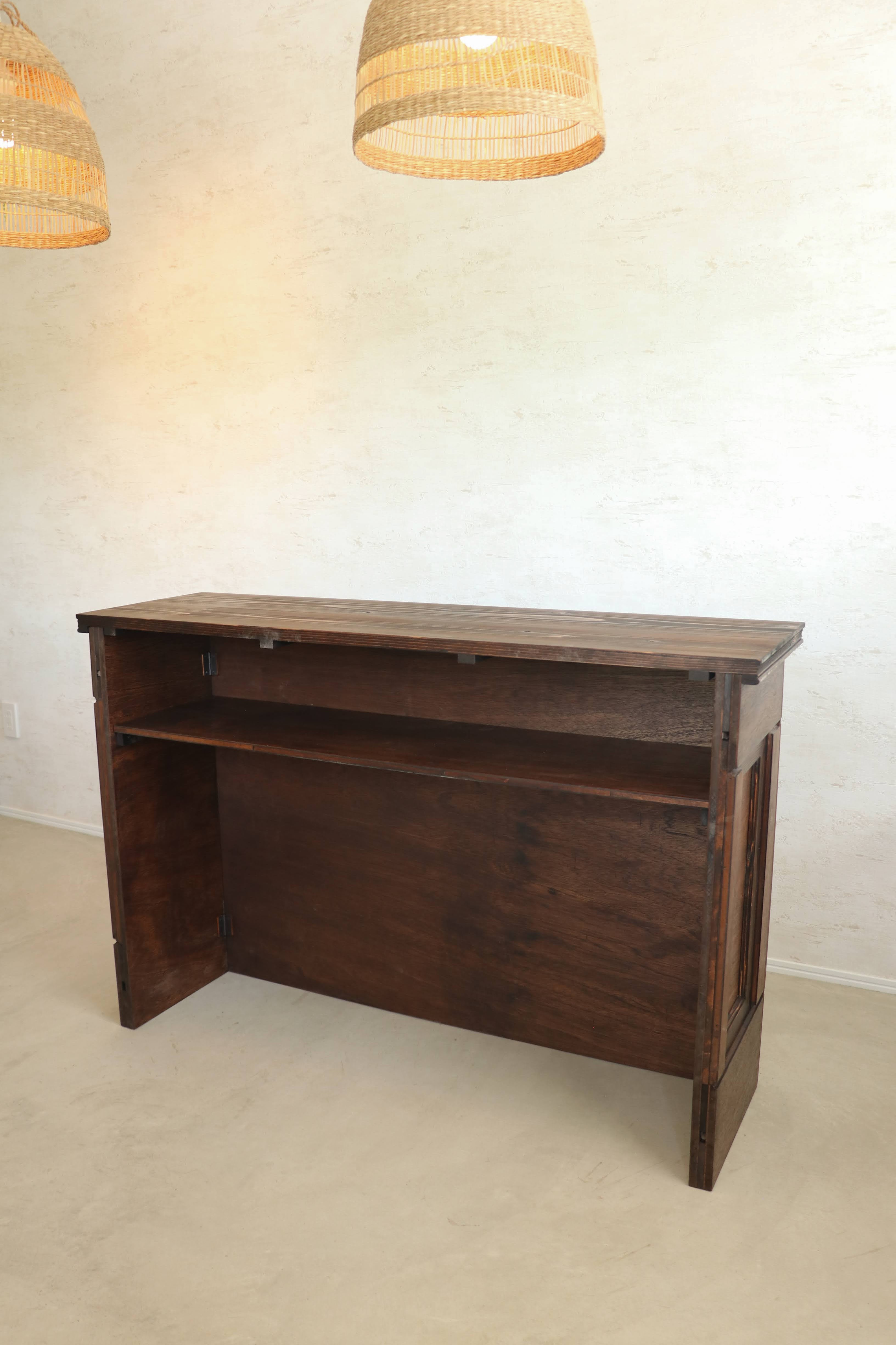 折畳みアンティークレジカウンター 折たたみテーブル プランツスタンド 水槽 商品ディスプレイ 店舗什器 マルシェ