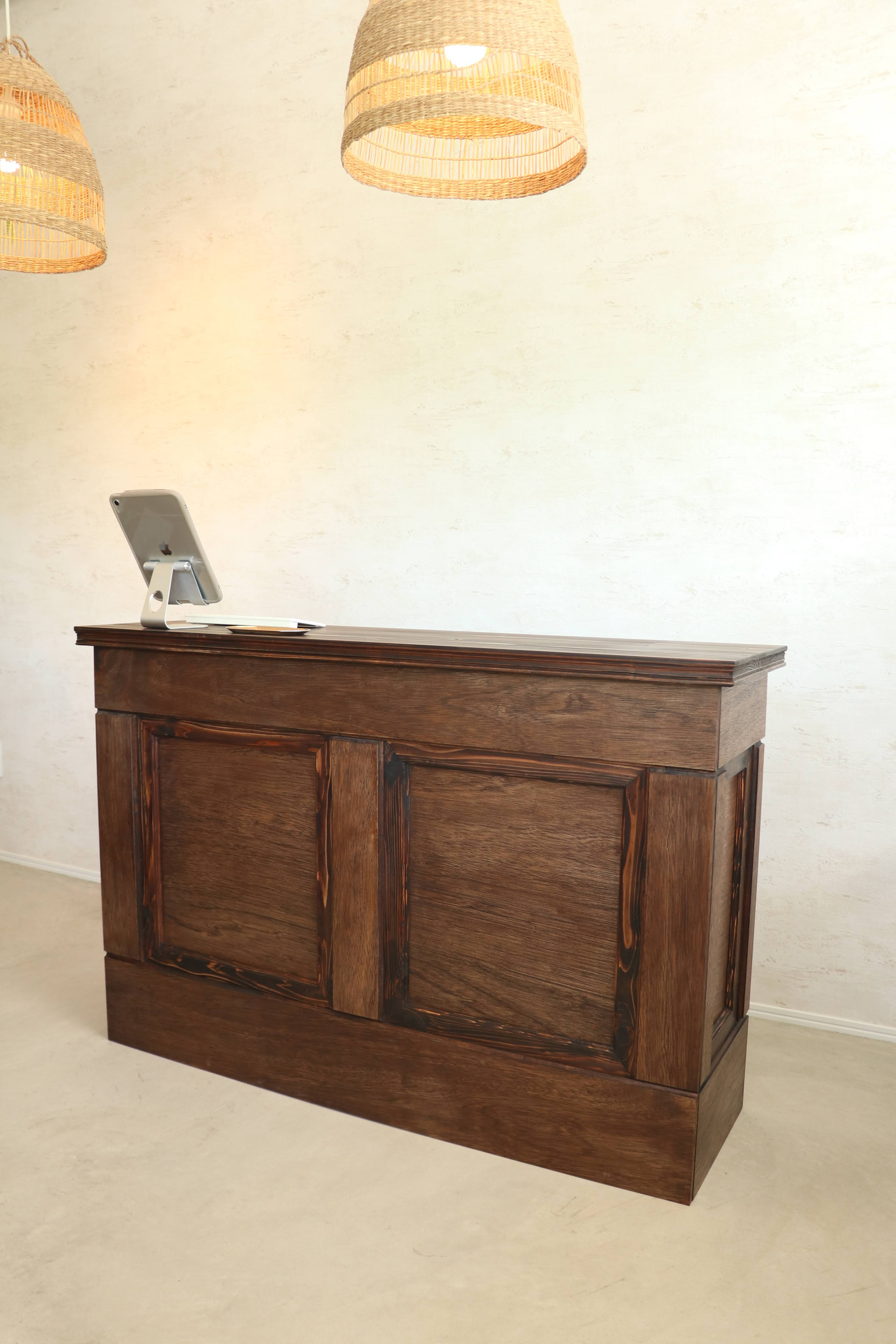 折畳みアンティークレジカウンター 折たたみテーブル プランツスタンド 水槽 商品ディスプレイ 店舗什器 マルシェ