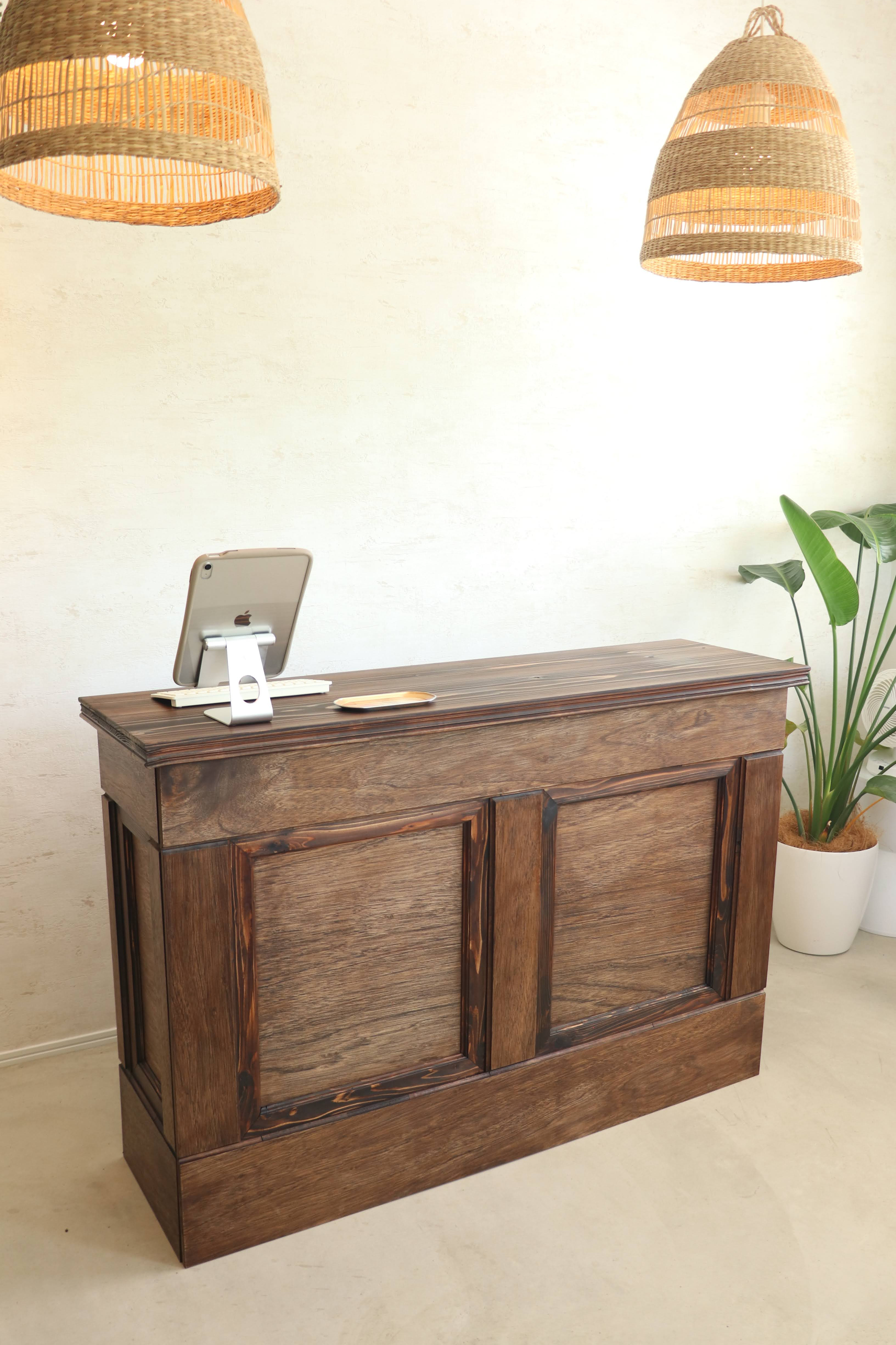 折畳みアンティークレジカウンター 折たたみテーブル プランツスタンド 水槽 商品ディスプレイ 店舗什器 マルシェ