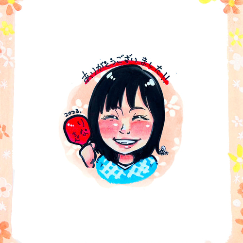似顔絵書きます。 ✿ リクエスト似顔絵④ @minachanxx 🦋 . サイズ間違えて描い